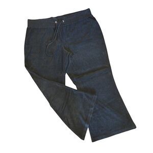 Y2K Mossimo Black Velvet High Waist Bell Bottoms Joggers Plussize 28/ 30W